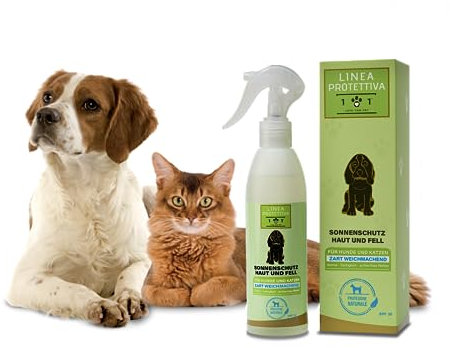Natürlicher Sonnenschutz Spray für Hunde und Katzen, 250ml - Schützt vor Sonnenstrahlen und Sonne - Sun Sonnencreme Fluid, Linea 101