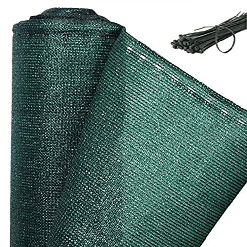 AGROFLOR - Brise-vue - Tapis ombragé - Protection contre le vent - Avec attache-câbles - Différentes tailles 1,2 x 5 m vert foncé