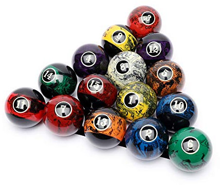 CUPPA Profi Billardbälle Set 16 Bälle für Billardtische (schwarz)