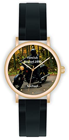 Minne personligt armbandsur med ditt foto mode Ø 40 mm fotogåva roséguld klocka för vänner och familj Made-in-Germany 2 dagars leveranstid