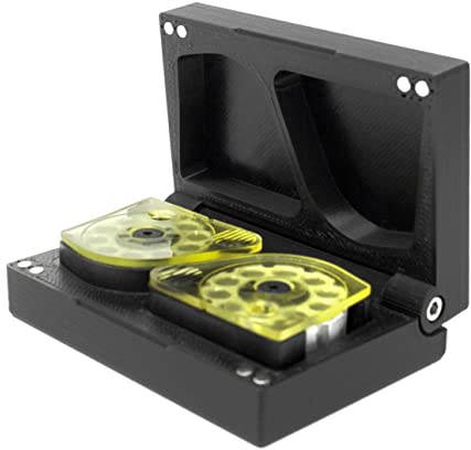 Kube3d Slim Magazine Case Compatible with: Air Arms S310 S410 S510 TDR Galahad Magazines - Hard Plastic Protective Cover, Flip Lid Magnetic Box Air Rifle Storage and Safety (Black, Fits: 2 Magazines)