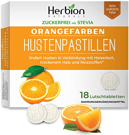 Herbion Naturals Hustentropfen mit natürlichem Orangengeschmack, Nahrungsergänzungsmittel, lindert den Husten, für Erwachsene und Kinder ab 6 Jahren, 18 Tropfen, ohne Farbzusatz.