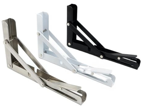 HKYBCF 2 Teile/Satz Edelstahl Dreieck Regal Halterung Wand Regal Halterung Dreieck Halterung Partition Billy Klapp Halterung (Color : Brushed-8inch)