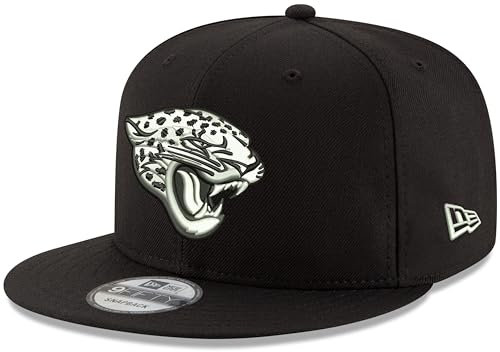 New Era NFL 9FIFTY Snapback-Hut, verstellbar, Einheitsgröße (Jacksonville Jaguars), Schwarz / Weiß, Schwarz, Einheitsgr��e