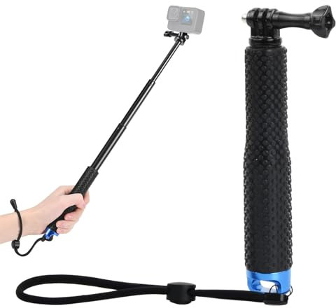 Extendable Hand Grip Selfie Stick, Extended Monopod Pole Handheld Monopod, Telescopic Pole Compatible with Hero 7/6/5/4/3/2/1 Action Cameras, Blue