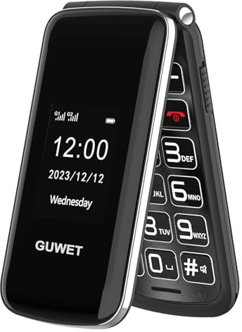 Guwet G739 Mobile Seniorenhandy ohne Vertrag,Dual SIM mit Notruftaste,Rentner Handy große Tasten,1600 mAh Akku Lange Standby-Zeit Schwarz