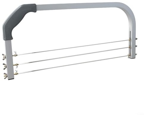 Zilimontt Trancheuse à gâteau professionnelle à 3 lames, outil de coupe de fil réglable, avec guide de mesure, pour la décoration de pâtisseries, hauteur de plusieurs couches, 10 à 110 mm