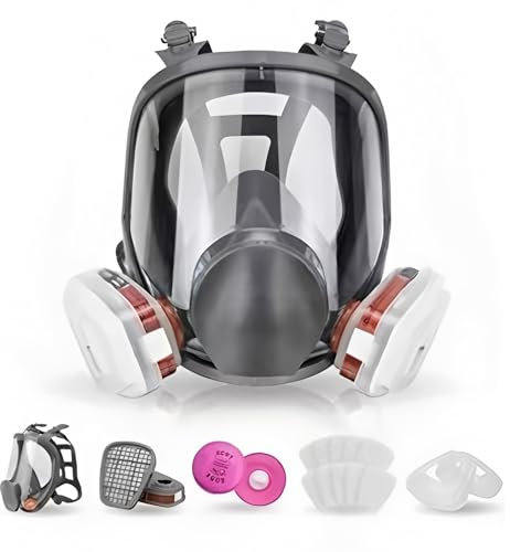 Écran facial complet réutilisable contre la poussière, le brouillard et le formaldéhyde pour la peinture, l'abattage, le soudage, la poussière, le polissage et d'autres travaux de protection.