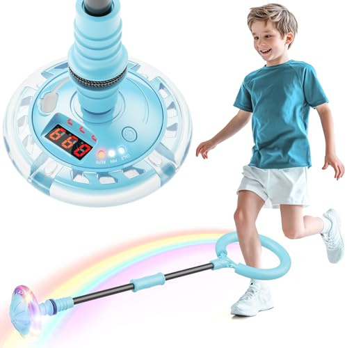 Bola de Salto de Tobillo Juguete Niña 6 7 8 9 10 11 Años Recargable Skip It Luminoso Regalos Niña Juegos Niñas Bola Saltarina Para con Conteo de Vueltas Conteo de Calorías Conteo de Tiempo Azul Claro