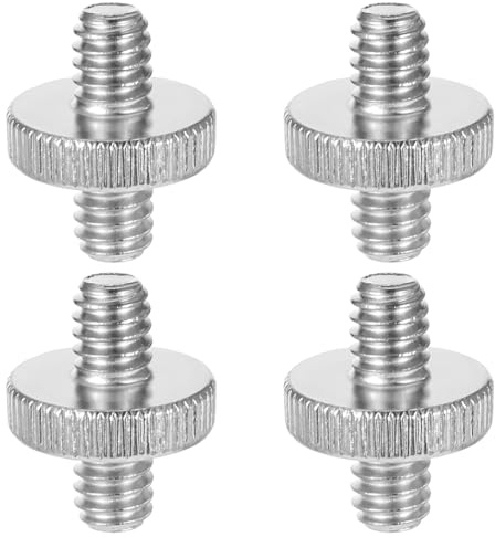 GGUFAY 4 Unidades de Tornillo De 1/4 Pulgada, Adaptador de Rosca De Metal,Adaptador de Tornillo de Trípode de Rosca, CáMaras de Tornillo de Doble Cabeza Intercambiables de 1/4 Pulgadas para Accesorios