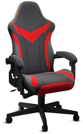 Kitegrese Coprisedia da gioco, coprisedile per sedia da gioco elasticizzato, morbido, spesso e resistente ai graffi con 2 copribraccioli(Style 1,Black Red)