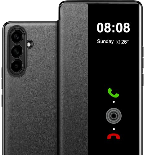 Nshkeji Cover per Samsung Galaxy A57 Custodia a Premium Pelle PU Portafoglio Flip Libro con Finestra di Visione Notifiche Antiurto Protezione Cover Custodia per Samsung A57 5G Case