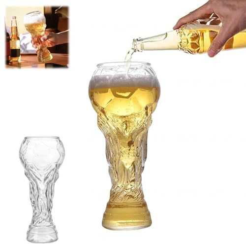 FIENZA Beer Glasses for World 2026 Football Cup,800ml Souvenir Beer Glass for Football Fans Watching Games,Soccer Championship Gift for Father's Day Birthday (L)