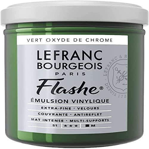 Lefranc Bourgeois 300498 Flashe, vernice acrilica, verde ossido di cromo, 125 ml