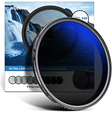 NEEWER 77mm Variable ND Filter ND2-ND400 (1-9 Stops), Neutral Density Filter, Multiple Coatings, Water and Scratch Resistant