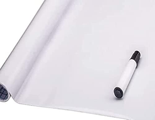 JOLIHOME Auto-Adhésif Chalk Board Sticker Mural Rouleau Étanche Amovible Autocollant Blanc Tableau Blanc Papier pour Home Office School Restaurant Menu 44x200cm