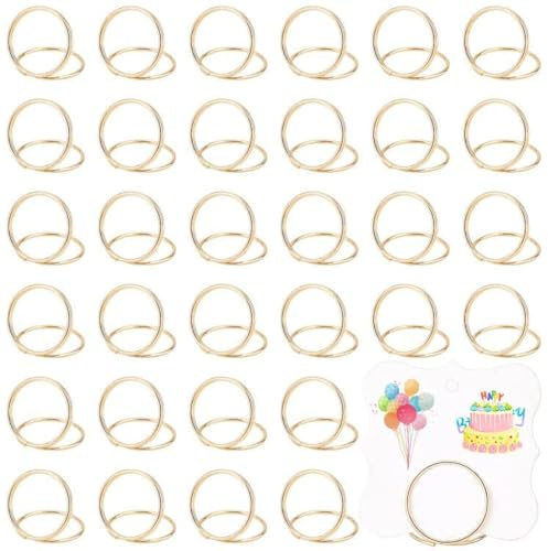 OLYCRAFT 36 piezas de alambre redondo dorado mini portatarjetas para mesa de fotos de tamaño pequeño soportes para números clips de menú clips de notas para bodas fiestas de aniversario