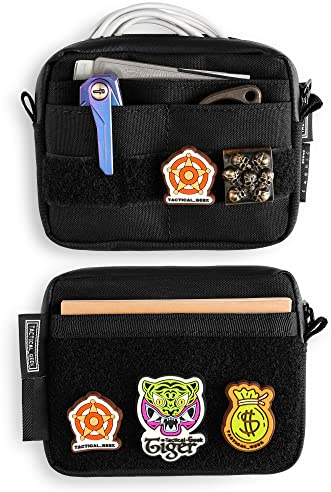 TACTICAL_GEEK Storage A3 EDC Pouch Organizer, Nylon Multi-Functional Utility Small Tool Pocket, Multi-Purpose Molle EDC Gadget Storage Pouch, Nylon Compact Organizer for Daily Carry Black