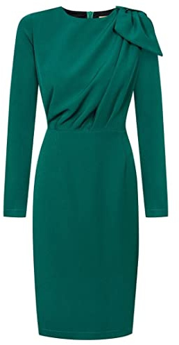 Swing Fashion Bridget | Grün Altalena Moda Donna Elegante Matita Lavoro | tubini | Abito Festivo | Vestito da Festa Cocktail | Abiti Vintage | Lunghezza al Ginocchio | Manica Lunga | Verde | M (38), M