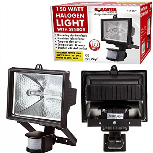 Sizi 150W Outdoor Security Light with Motion Sensor Floodlight with PIR Halogen Flood Light Flood Light Wall Waterproof Garden Bulb