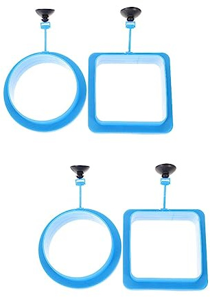 iplusmile 4pcs Floating Fish Feeding Aquarium Feeder Circles for Tropical Fish and Shrimp Portable and Easy to Install Feeding for Fresh and Aquariums