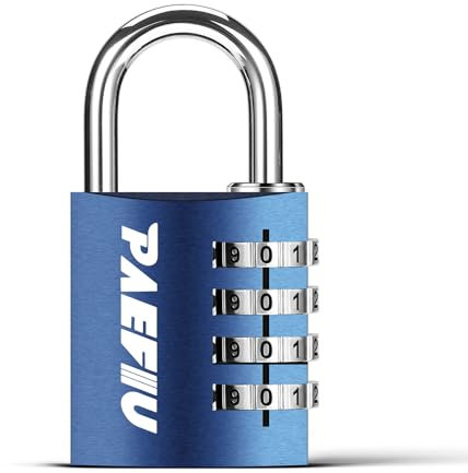 Cadenas Code 4 Chiffres, Cadenas Casier Alliage d'Aluminium Robuste Cadenas à Combinaison pour Gym College Bureau Boîte à Outils