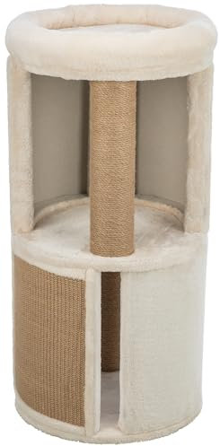 TRIXIE Giorgia 32-in Cat Tower, Combo Plush & Sisal Covered Surfaces, Scratching Posts, Indoor Cat Condo with Padded Bed