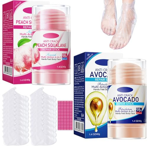 2 StüCk Fusscreme Sehr Trockene FüSse Hornhaut FußCreme Trockene FüßE FußCreme Trockene FüßE Hydrating And Anti-Cracking Foot Lindert Extreme Trockenheit Und Rissbildung Der FüßE Mit 10 FußMasken