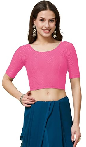 SEEANS Cotton Fabric Readymade Full Stretchable Blouse for Women