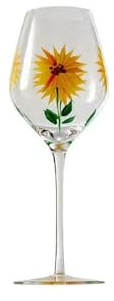 QXWD Vintage Champagne Glasses Hand Painted Goblet Sunflower Tulip Rose Pattern Red Wine Cup Home Bar Restaurant Glass Cup