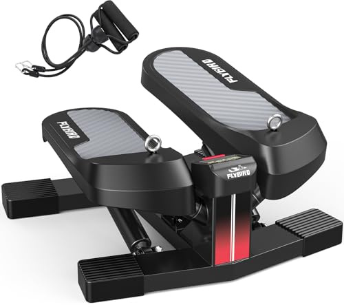 FLYBIRD SS3 Stair Stepper Machine with Resistance Bands for Home Workout, 350 LBS Capacity Twisting Stepper for Cardio, Legs, Hips & Glutes, Fitness Equipment for Men and Women