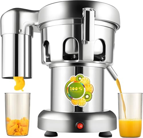 Centrifugaljuicer, elektrisk frukt- och grönsaksjuicer, kommersiell juiceextraktor, färsk fruktpress med 3-tums bred öppning