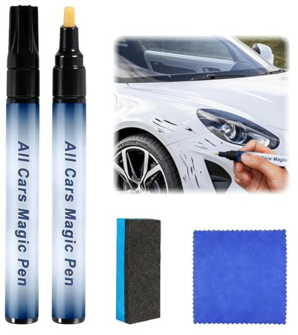 2 Pezzi Penna per Riparazione Graffi Auto, Pennarello Impermeabile per Ritocco Carrozzeria, Rimuovi Graffi Professionale per Auto, Moto e Camion, Facile da Usare