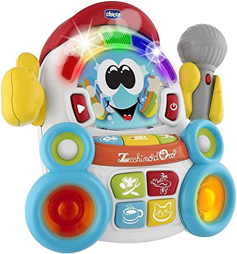 Chicco - Songy Il Cantante, Gioco Musicale Elettronico con Microfono, 3 Modaità di Gioco, Disco Radio, Registra Una Canzone, Karaoke, 3-6 Anni, Multicolore