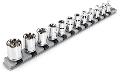 TEKTON 3/8 Inch Drive External Star Socket Set, 12-Piece | SHD91117