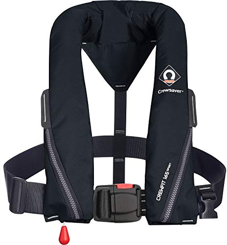 Crewsaver Crewfit 165N Sport - Giubbotto di salvataggio manuale senza imbracatura, colore: Nero