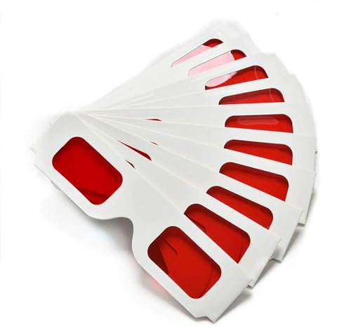 Othmro 20 Stück 3D Karton Brille Rot Rot Karton Brille Weiß Papier Brille 3D Brille für virtuelles Video 3D DVD 3D Videospiele Comics Bilder