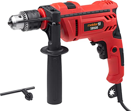 Meister Schlagbohrmaschine 500 W, SB500 - Zahnkranzbohrfutter - Drehzahl-Vorwahl - Mit Zusatzhandgriff & Tiefenanschlag / Bohrmaschine / Schlagbohrer für Beton & Metall / 5402030