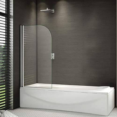Acezanble 800x1500mm 180 Degrees Pivot Shower Bath Screen Over 6mm Easyclean Glass Door Panel