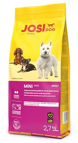 JosiDog Mini (1 x 2,7 kg) | Adulte Mini | Croquettes Extra Petites Premium pour Petits Chiens Adultes | Protéines de volaille de Haute qualité | Powered by JOSERA | Nourriture pour Chiens | 1 pièce