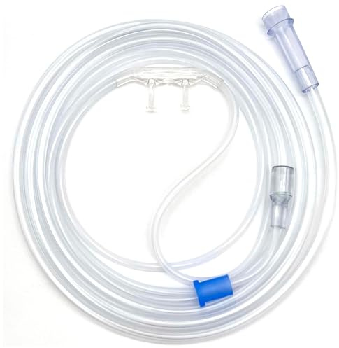 ResOne Soft Pediatric Oxygen Nasal Cannula 5-Pack - Curved Prongs, 7Ft Crush-Resistant Tubing - Nasal Tubes, Oxygen Concentrator Supplies - Soft Curved Nose Piece, Standard Size, Standard Flow 6 LPM