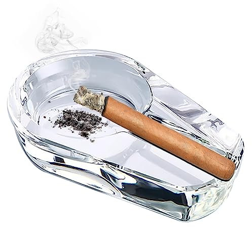 Crystal Glass Ash Tray, Cigarettes Cigar Ashtray, Small Fancy Outdoor Ashtray Holder Tabletop Smoking,Cute Home Office Desktop Decor, Unique Birthday Gift