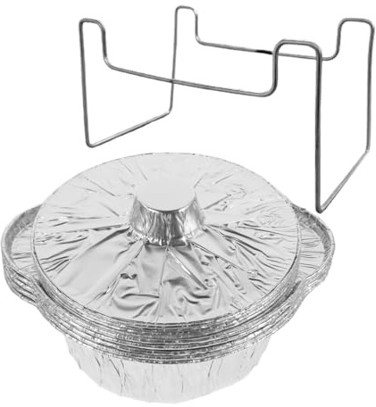 Happyyami 1set Pani Di Alluminio Con Coperchio Capacità Pani Usa e Getta Per Cottura Barbecue e Picnic Per Cucina e Attività All Aperto