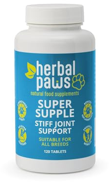 Herbal Paws Super Supple Dog Joint Supplement - Green Lipped Mussel and Turmeric - Plant-Based - Supports Mobility and Healthy Joints