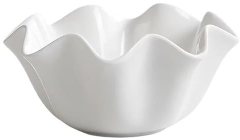 Copas De Helado Taza de cerámica for ensalada de frutas, cuenco for helado blanco, plato de Pasta occidental for el hogar, cocina, postre, cuenco for aperitivos de frutas secas, 2 uds.(22.5 * 10cm)