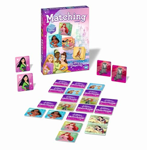 Wonder Forge Disney Princess Matching Game - Fun Memory Game for Kids Ages 3 and Up - Toddler Learning Toy Featuring Belle, Ariel, and Elsa and More Disney Princesses - Packaging May Vary