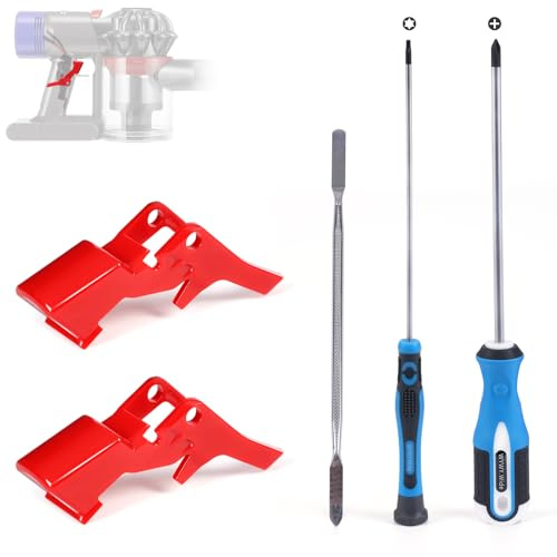 2 pulsanti di ricambio per interruttore a grilletto compatibili con aspirapolvere Dyson V7 V8 SV10 SV11, accessori di riparazione con kit di strumenti di riparazione