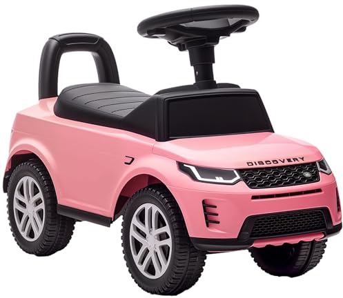 AIYAPLAY Land Rover Licensed Ride on Car, Foot to Floor Sliding Walker with Horn, Engine Sounds, Under-Seat Storage, Toddler Baby Push Along Car for 18-36 Months, Pink