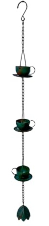 Catene da pioggia per grondaie, stile vintage, catena antipioggia esterna – per vialetto, terrazza, balcone, paesaggistica, portico, patio, prato, passerella, cortile