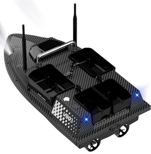 Kidaromo V803 PRO GPS RC Bait Boat con Built-In Sonar Fish Finder, barca esca da pesca ad alta velocità, gamma 500M, ritorno automatico, 4 tramoggia e waypoint, barche da pesca alla carpa Contro